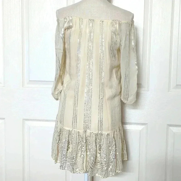 Anthropologie Beaded Sand Swing Sequined Dress By Carolina K - Picture 10 of 11